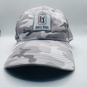 PGA Tour TPC Myrtle Beach Gray Camo Golf Hat, Adjustable,Strapback, NWOT